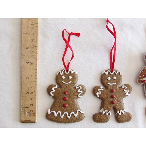 Lot 3x Christmas Gingerbread House Ornaments 6" Grandma Grandpa Man Woman - Picture 2 of 16